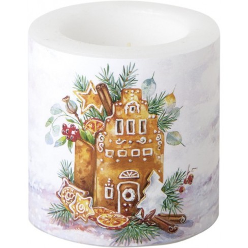 Малка свещ 7.5х7.5см Gingerbread House Малка свещ 7.5х7.5см Gingerbread House